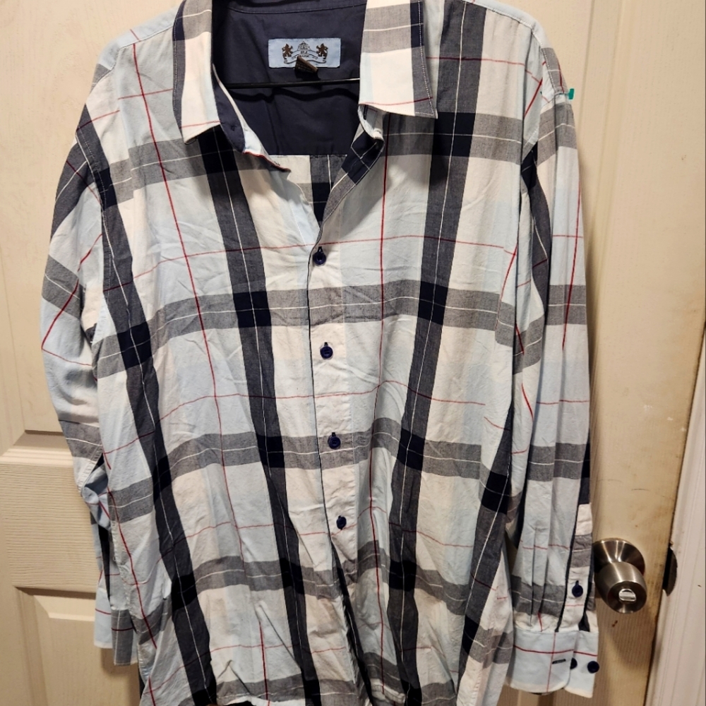 Men's Blue Plaid Shirt